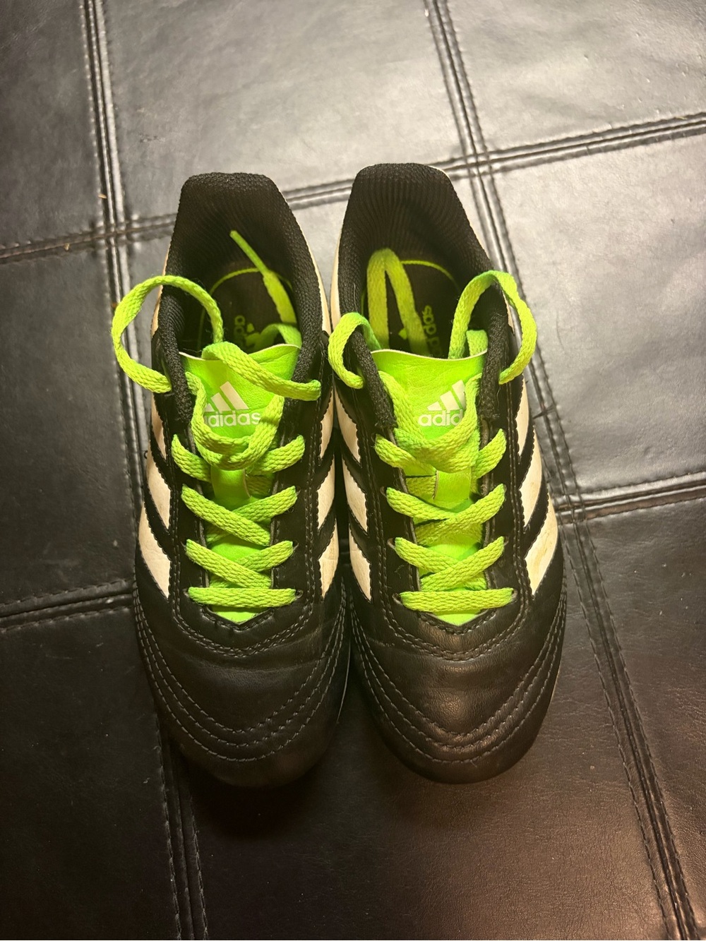 adidas Kids Black & Neon Green Athletic Sneakers